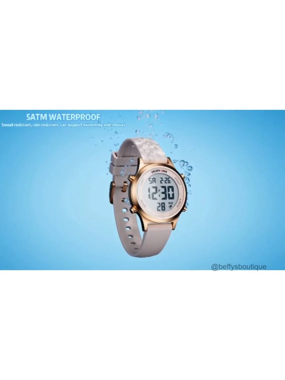 Women's Digital Sports Watch Waterproof Silicone Strap Alarm Stopwatch